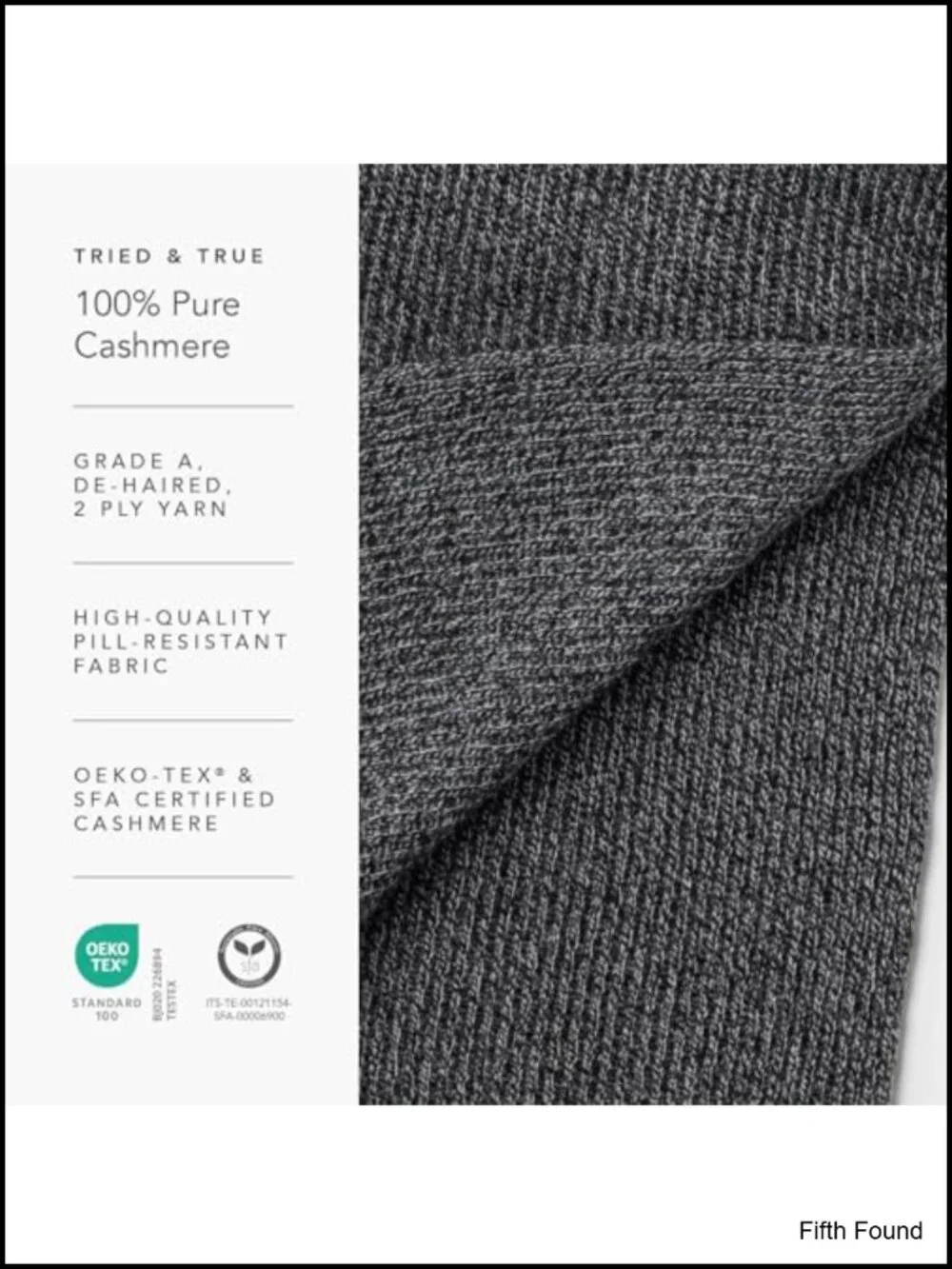 100% Cashmere Ribbed Knit Winter Scarf Cold Weather Wrap